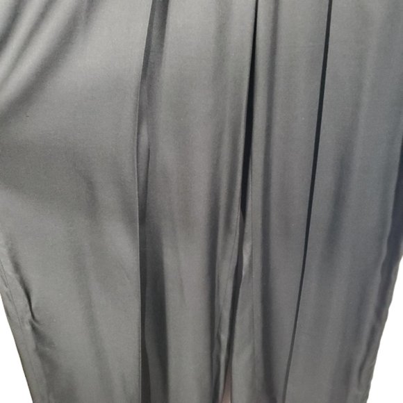 Maison de Papillon Black Wide Leg High Rise Pants Capsule Minimalist Wool Silk L - Picture 6 of 11